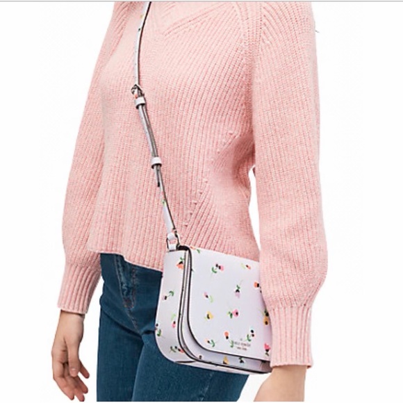 kate spade Handbags - NWOT Kate Spade Lavender Floral Crossbody Bag Laurel Way Lg Carsen